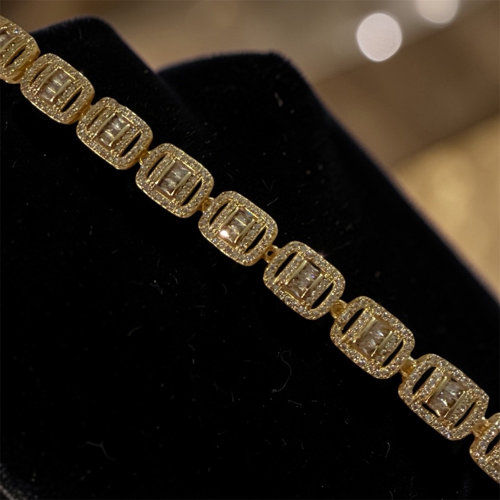 Geometric Statement Gold Filled Bracelet Nwt - image 1